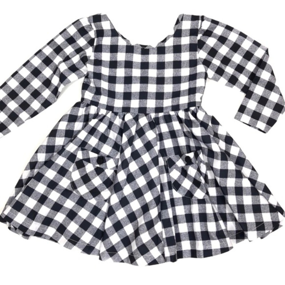 NWT Be Girl Black White Woven Plaid Dress Size 3T